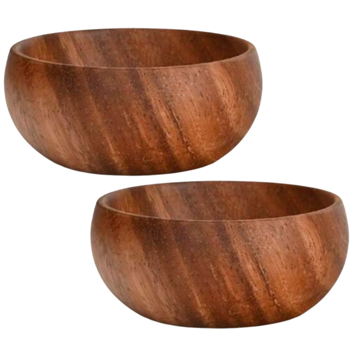 Cuenco de madera – Pack de 2 unidades (8 cm c/u)