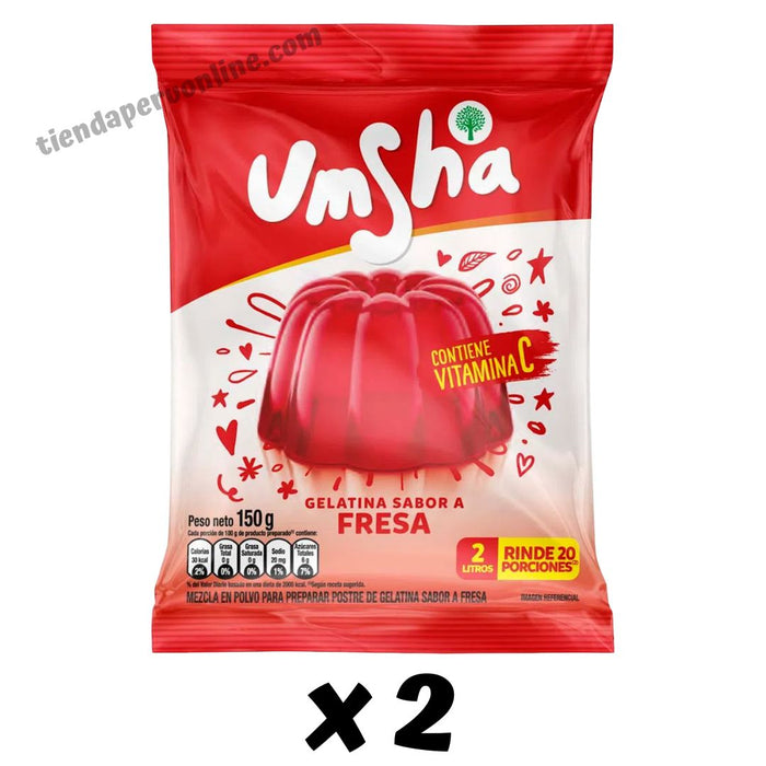 Gelatina Fresa Umsha  Pack 2 x 120 g (ex Negrita)