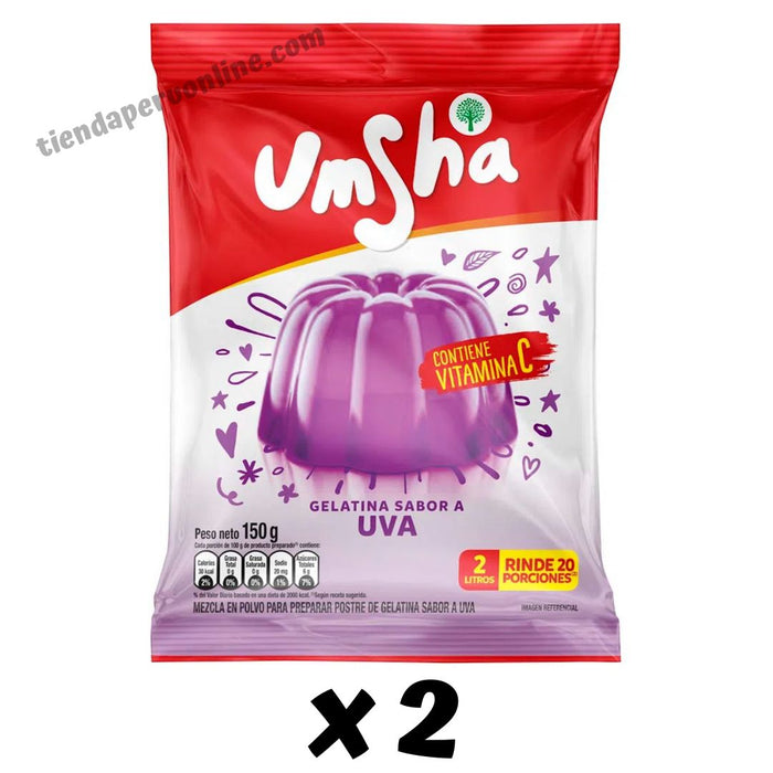 Gelatina Uva Umsha  Pack 2 x 150 g ( Ex Negrita)