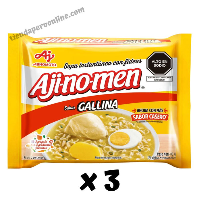 Sopa instantánea Gallina "Ajinomen" Pack 3 x 80 g
