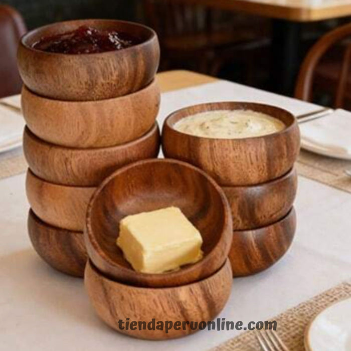 Cuenco de madera – Pack de 2 unidades (8 cm c/u)