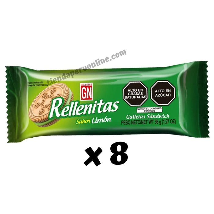 Galletas GN Rellenitas Limón Pack 8 x 36 g