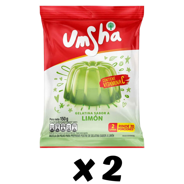 Gelatina Limón Umsha Pack de 2 unidades x  160 g c/u