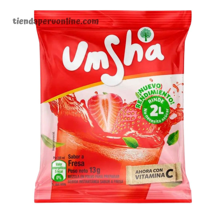 Refresco Fresa "Umsha" 13g (Ex Negrita) rinde 2 litros
