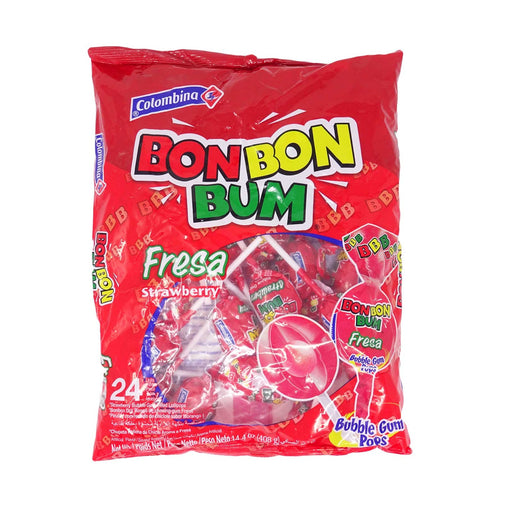 Chupetínes Bon Bon Bum - Fresa 24 unidades